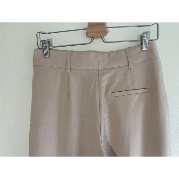 High Rise Women Size 6 Khaki Tan Wide Leg Dress Pants Office Academia Minimalist - Picture 5 of 6